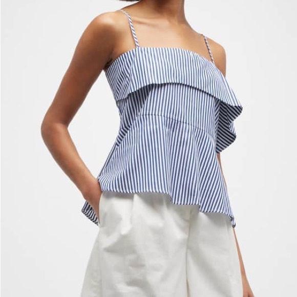 Harshman Maia Blue and White Striped Blouse - Picture 2 of 9